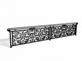 Wrought iron railings 3d model preview