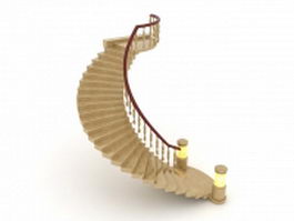 Curved marble staircase 3d preview