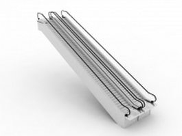 Double automatic escalators 3d model preview