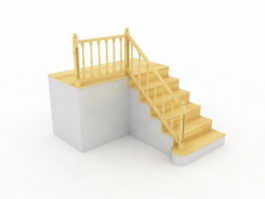 Terrace stairs 3d preview