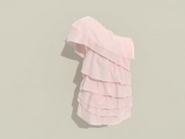 Pleated skirt dress 3d preview