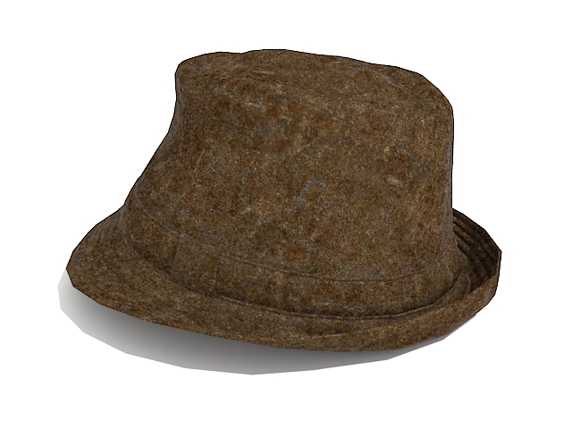 Vintage fedora hat 3d rendering