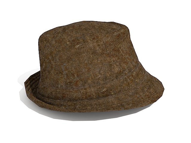 Vintage fedora hat 3d rendering
