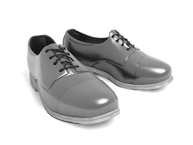 Black men's dress shoes 3d rendering