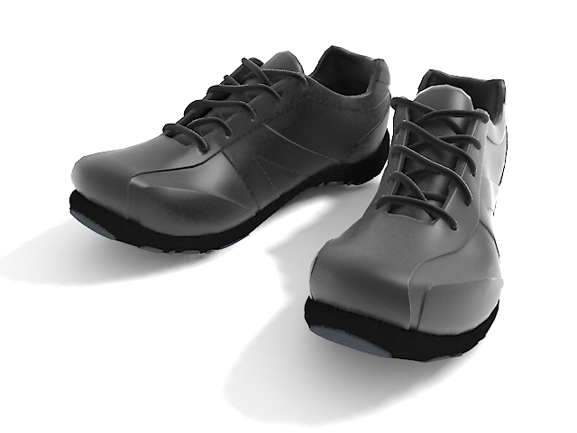 Black athletic shoes 3d rendering