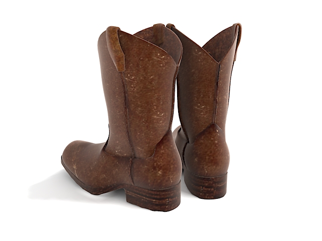Vintage cowboy boots 3d rendering