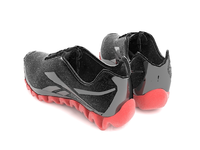 Black sneakers 3d rendering