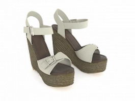 Platform wedge sandals 3d model preview