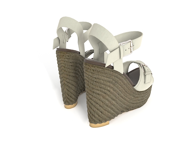 Platform wedge sandals 3d rendering