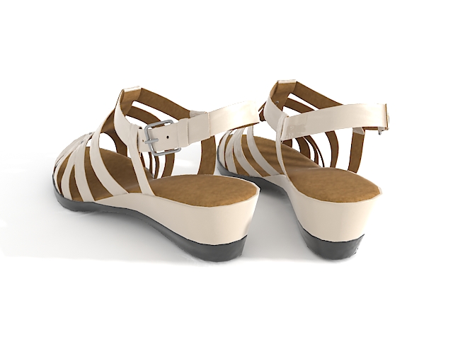 Flat sandal shoes 3d rendering