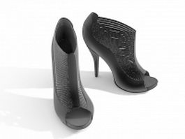 High heel dress shoes 3d model preview