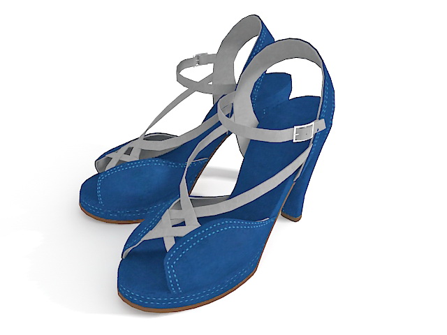 Jeans high heel shoes 3d rendering