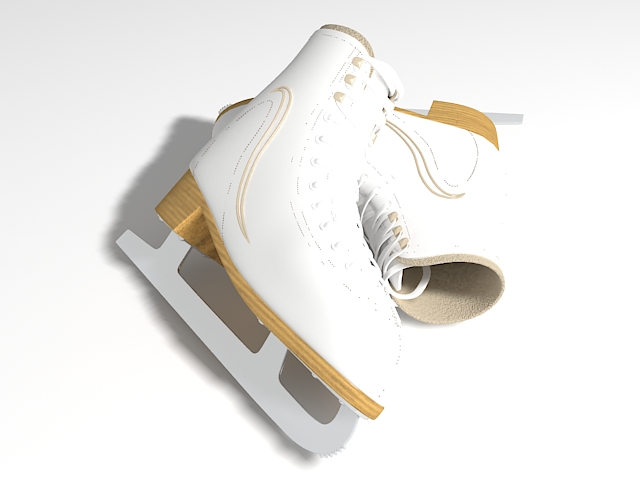 Ice skates skating boots 3d rendering