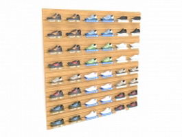 Shoe wall display 3d model preview