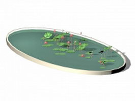 Garden lotus pool 3d preview