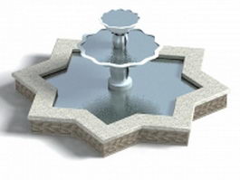 Star shaped fountain 3d model preview