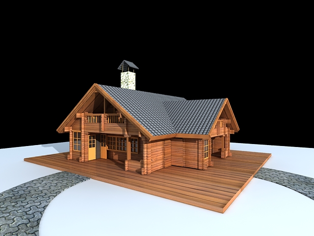 Small country cottage 3d rendering