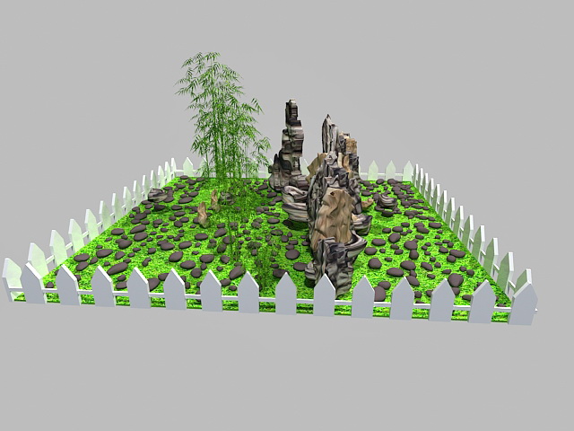 Rockery landscaping ideas 3d rendering