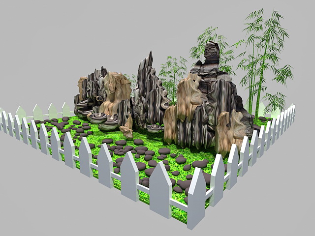 Rockery landscaping ideas 3d rendering
