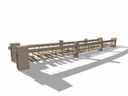Wood plank rope bridge 3d model preview