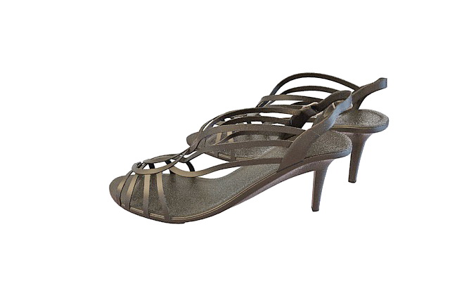 Black sandals for women 3d rendering