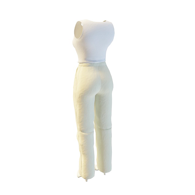 Sleeveless shirt and trousers 3d rendering