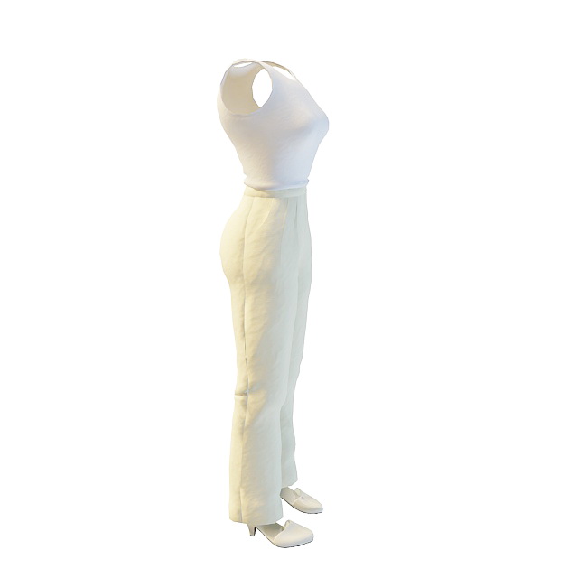 Sleeveless shirt and trousers 3d rendering