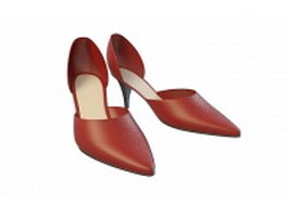 Red dress shoes 3d model preview