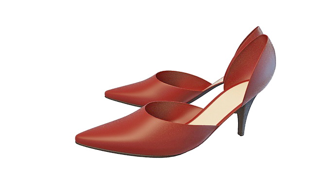 Red dress shoes 3d rendering