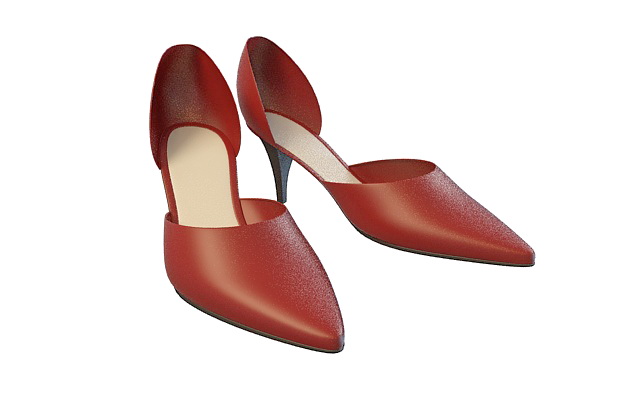 Red dress shoes 3d rendering