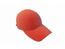 Red baseball cap 3d model preview