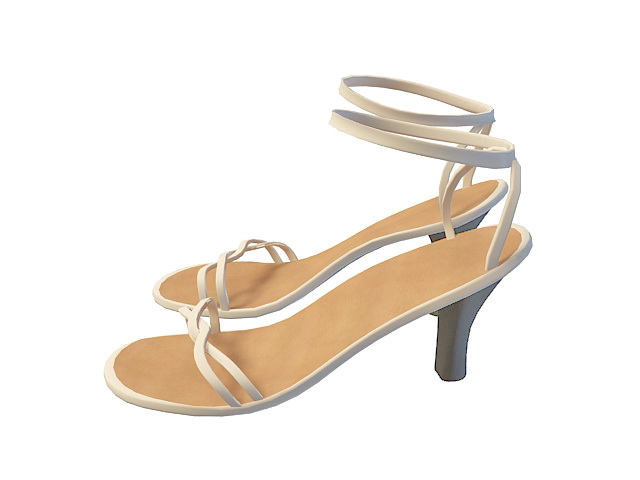 White sandals for girls 3d rendering