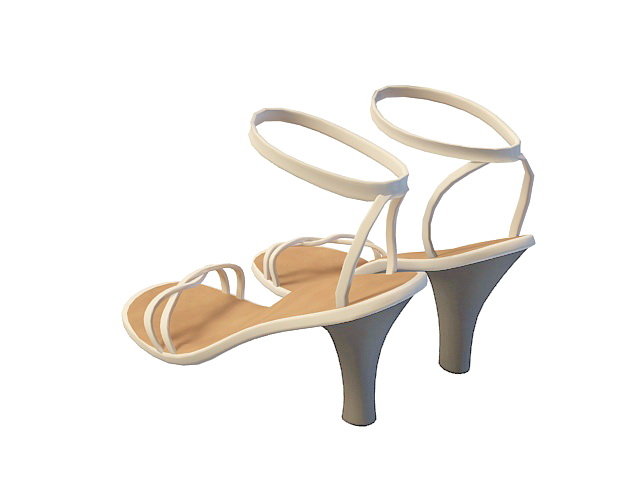 White sandals for girls 3d rendering