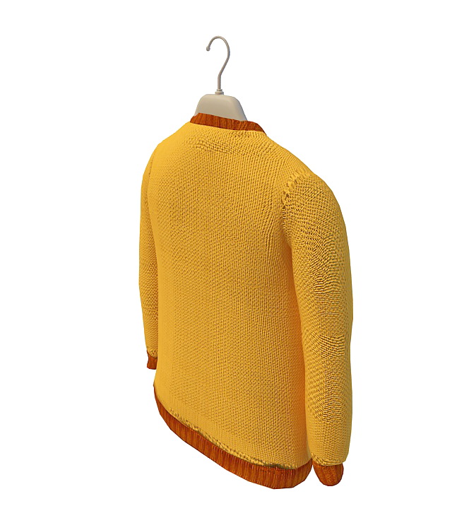 Hand-knitted sweater 3d rendering