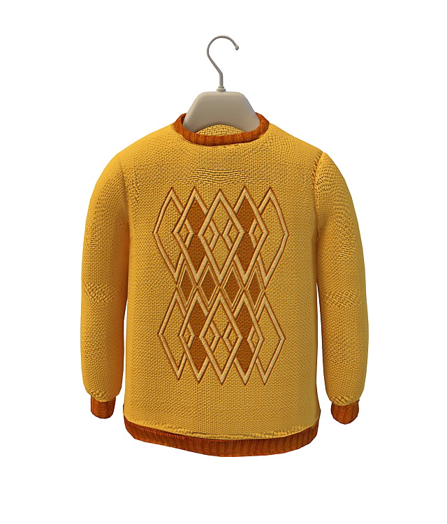 Hand-knitted sweater 3d rendering