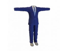 Blue suit for man 3d model preview