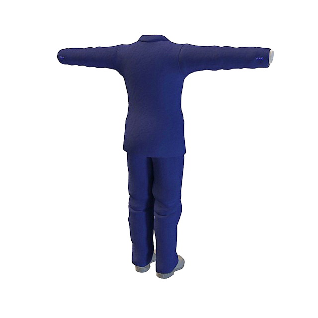Blue suit for man 3d rendering