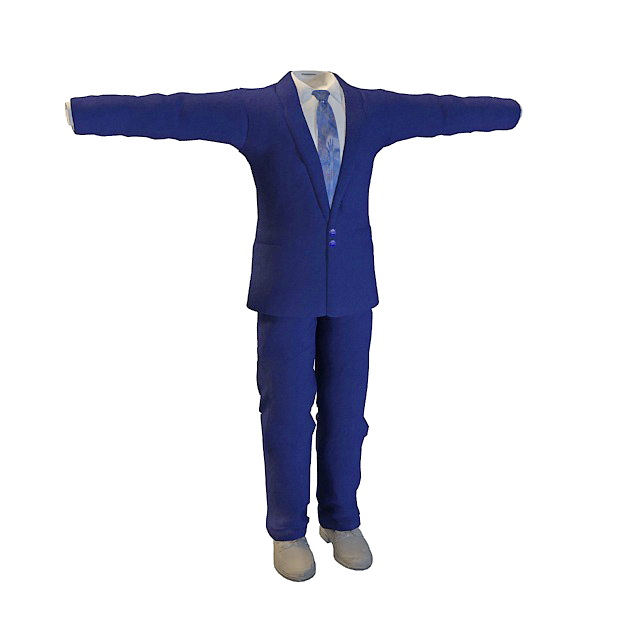 Blue suit for man 3d rendering