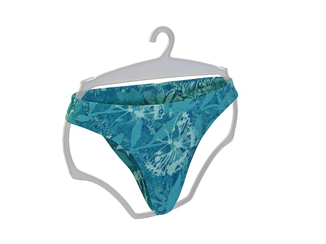 Blue panties 3d rendering