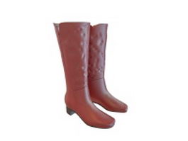 High leather boots 3d preview