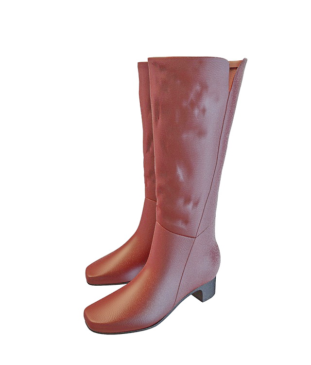 High leather boots 3d rendering