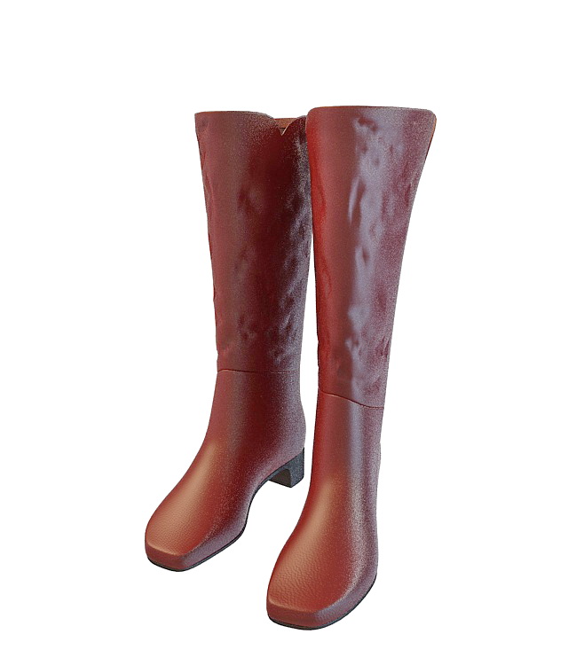 High leather boots 3d rendering
