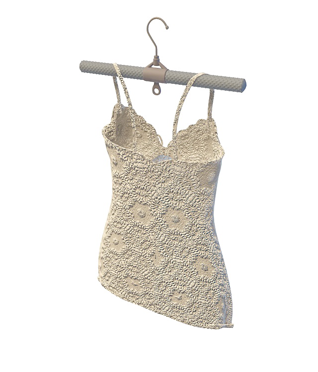 White embroidery camisole 3d rendering