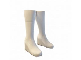 Wedge heel long boots 3d model preview