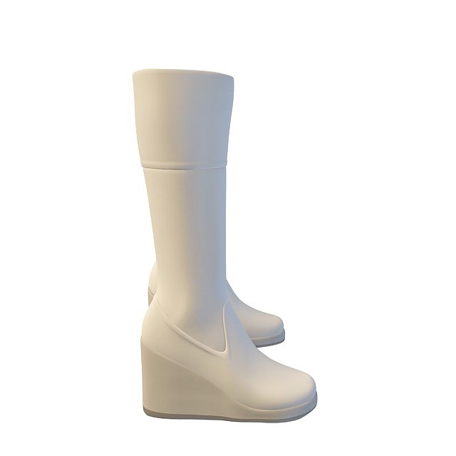 Wedge heel long boots 3d rendering