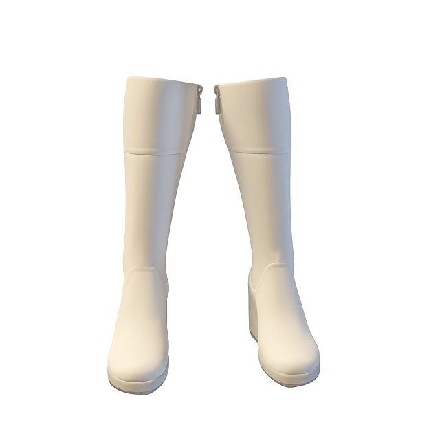 Wedge heel long boots 3d rendering