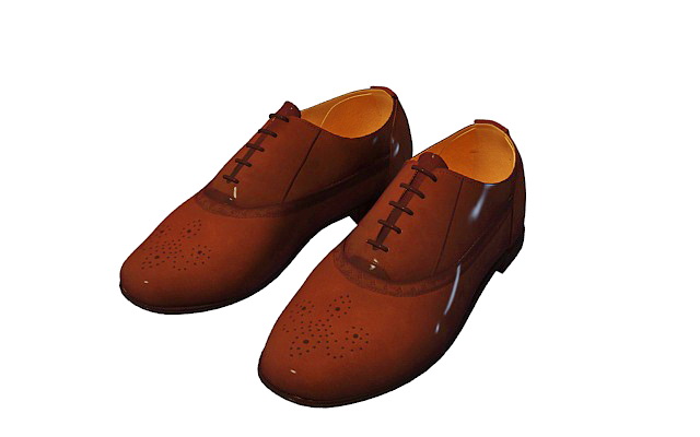 Men's oxford shoe 3d rendering