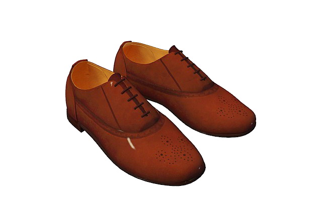 Men's oxford shoe 3d rendering