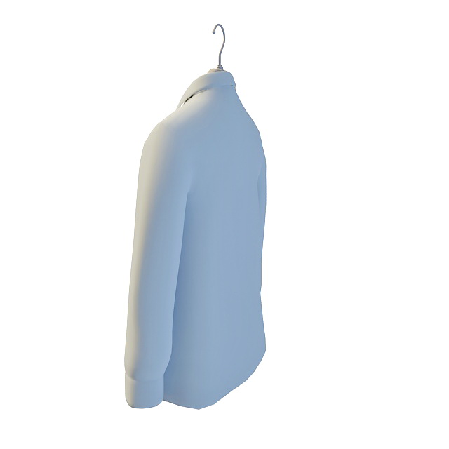 Long sleeve blue shirt 3d rendering