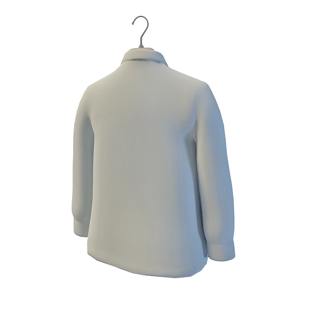 Long sleeve blue shirt 3d rendering
